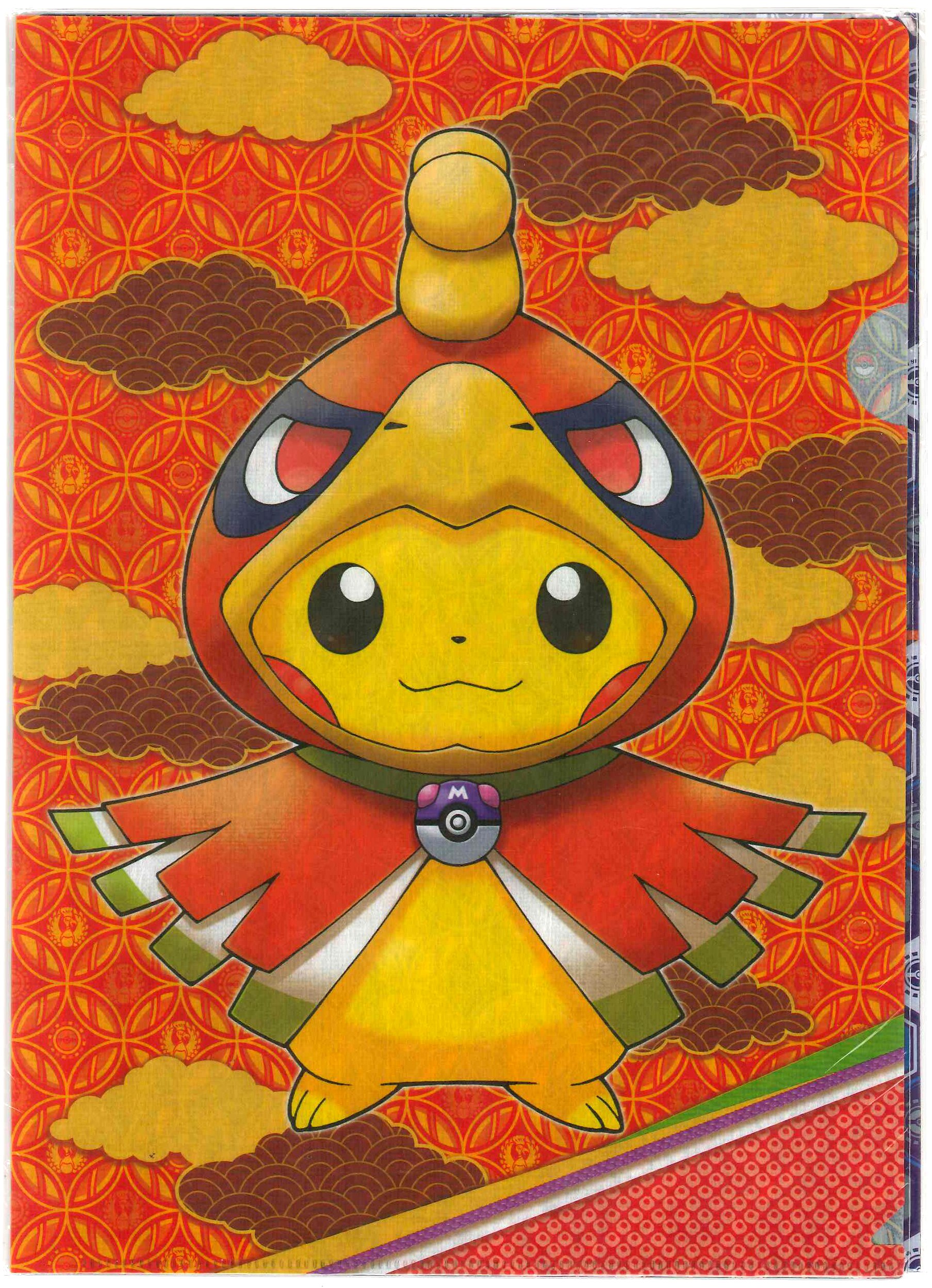 Pokemon Center Kyoto 2016 Grand Opening Campaign #2 Poncho Pikachu Lugia  Ho-oh Set of 2 A4 Size Clear File Folders