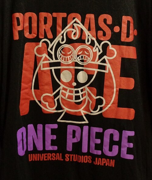 Usjオリジナルグッズ One Piece Tシャツ エース海賊旗マーク ユニセックスlサイズ 日本サイズ まんだらけ Mandarake