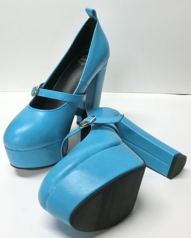 fuori-classe thick bottom plane pumps marine blue l size not