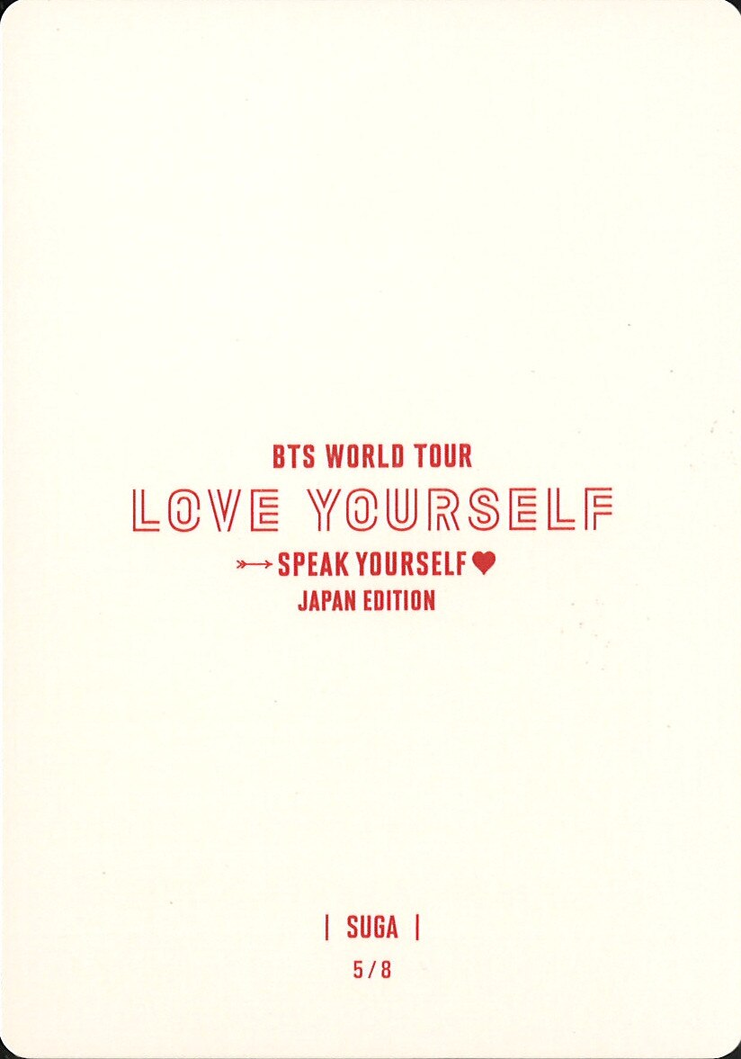 Bts Love Yourself Speak Yourself Japan Edition Suga Mini Photocard