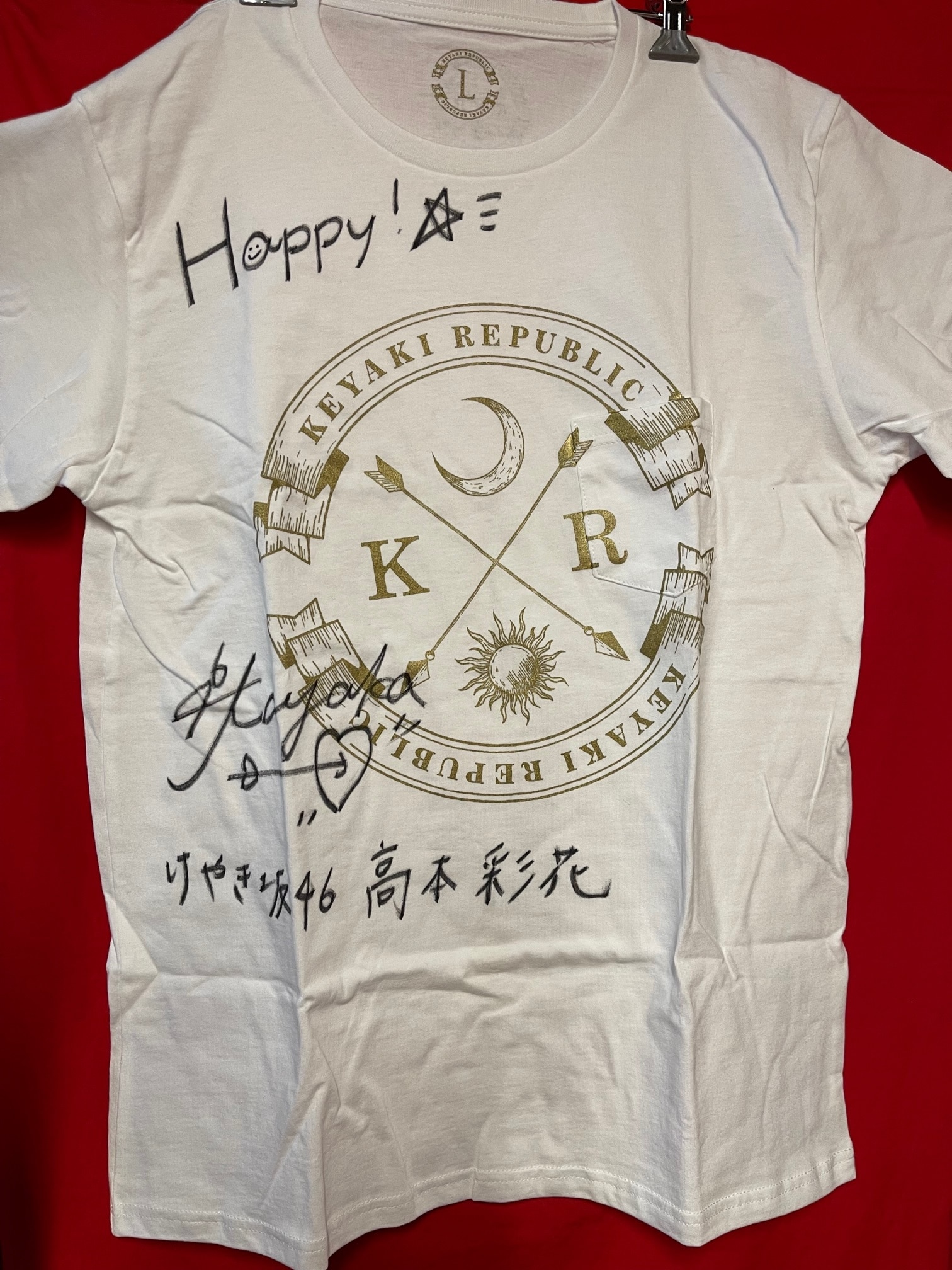 欅坂46/けやき坂46 欅共和国2018 Tシャツ ホワイト 高本彩花サイン入り