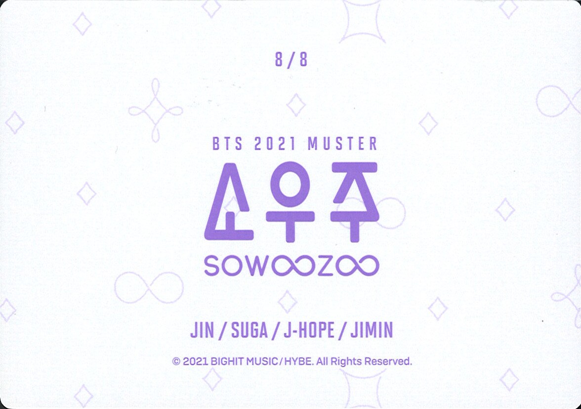 BTS 2021 MUSTER SOWOOZOO JIN/SUGA/J-HOPE/JIMIN ミニフォトカード 8