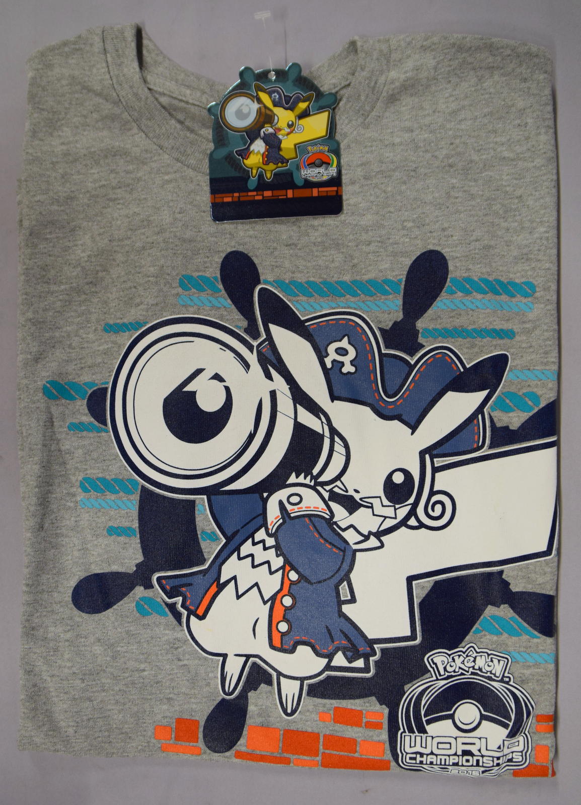 ポケモン Wcs15 Tシャツ ピカチュウ海賊 灰 Lサイズ まんだらけ Mandarake