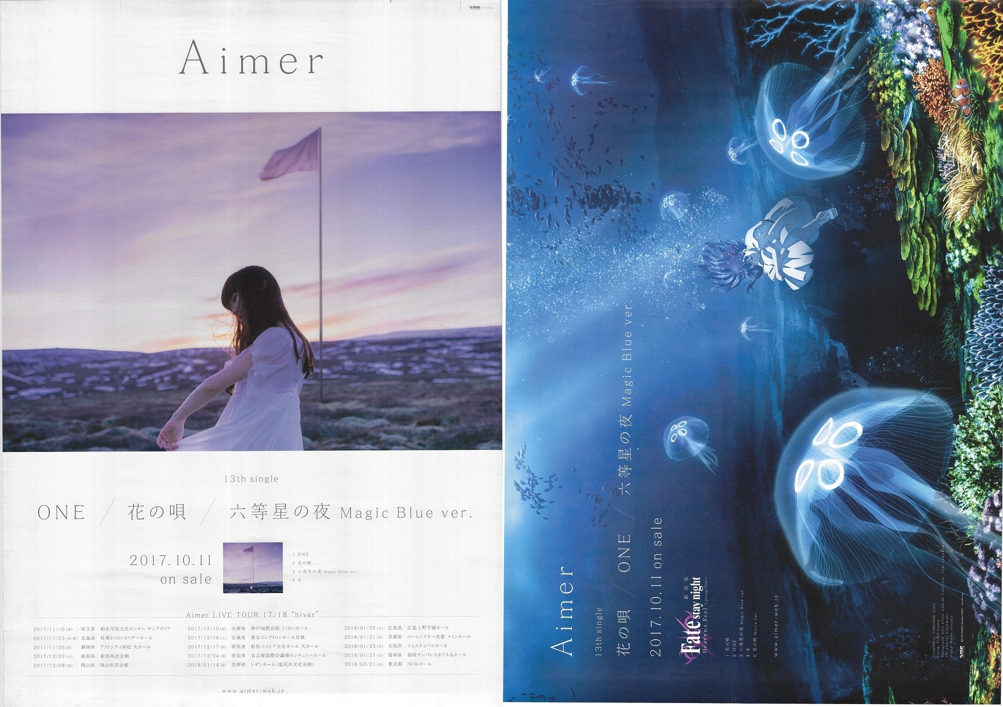 ト送料込 Aimer エメ ポスター 花の唄 六等星の夜 | golyangroup.com