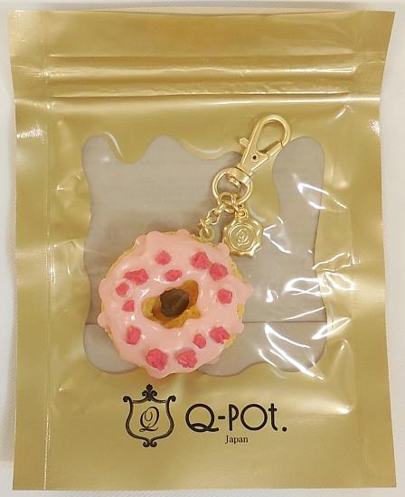 新品未使用】Q-pot. ストロベリー ドーナッツ バッグチャーム ピンク