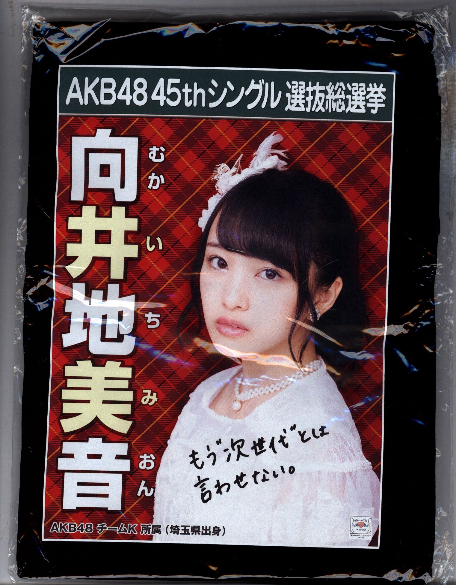 AKB48 45thシングル選抜総選挙 向井地美音 2016名言Tシャツ (L)