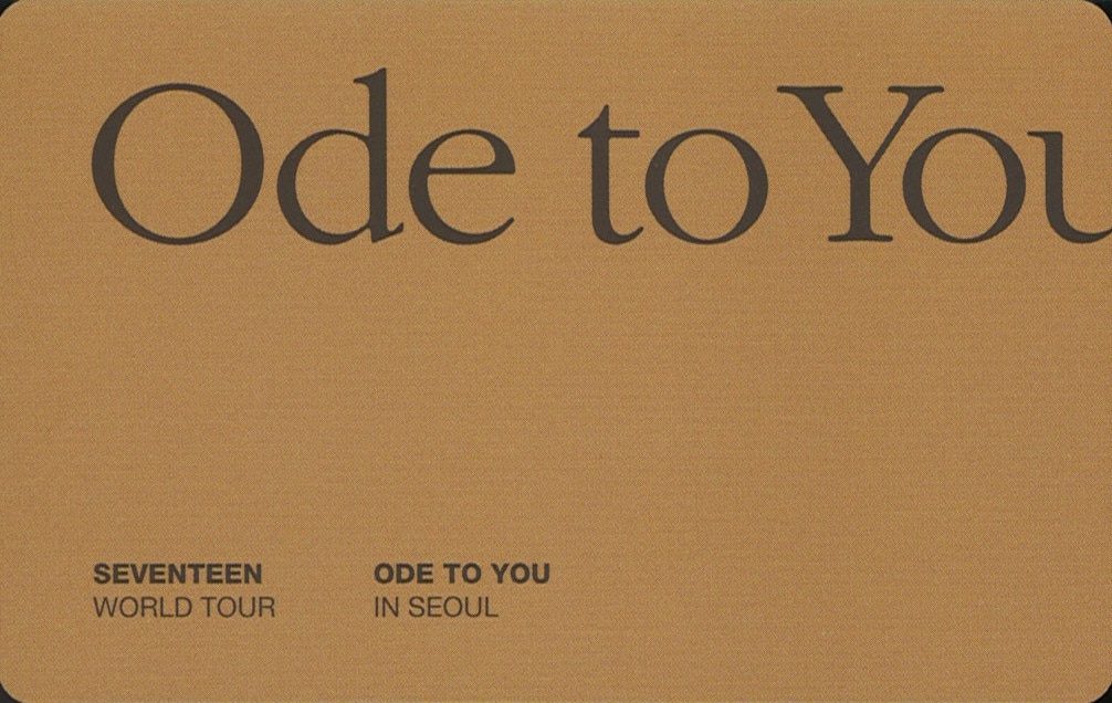 SEVENTEEN Blu-ray Ode to You IN SEOUL SEUNGKWAN Trading Card Brown 